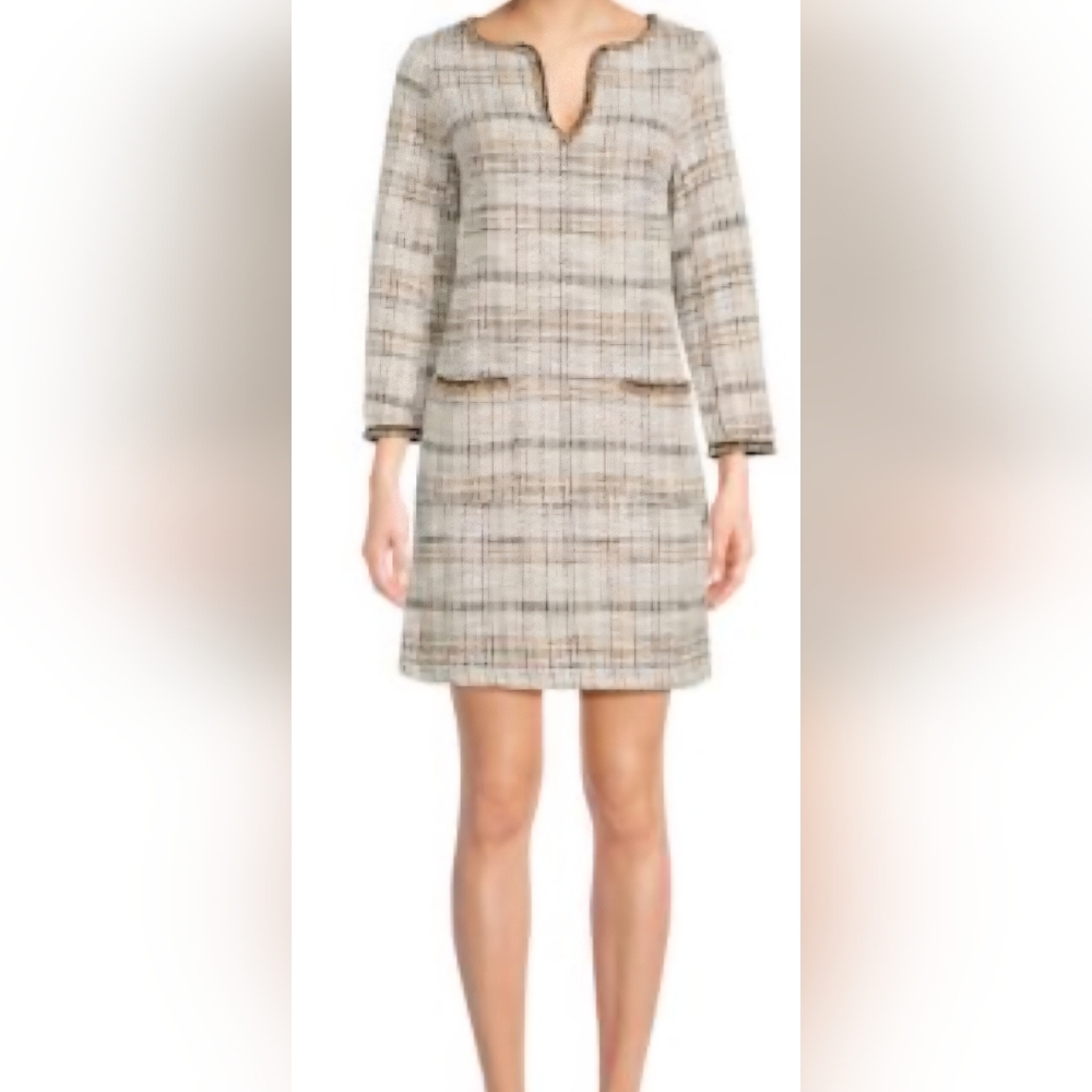 Max Studio London Plaid Tweed Mini Dress Size Medium